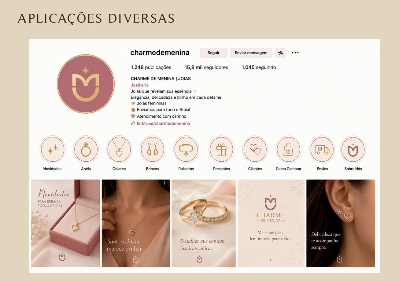 Aplicação digital da marca Charme de Menina