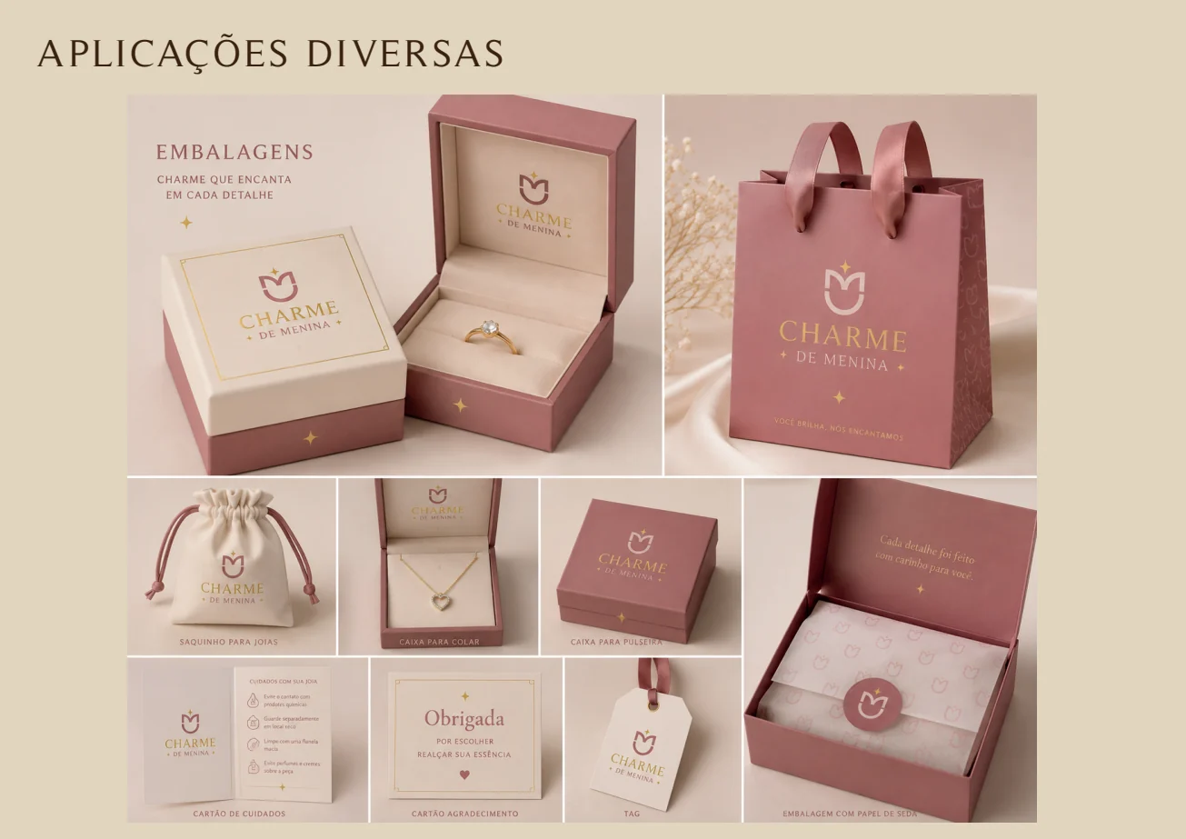 Embalagens para joias da marca Charme de Menina