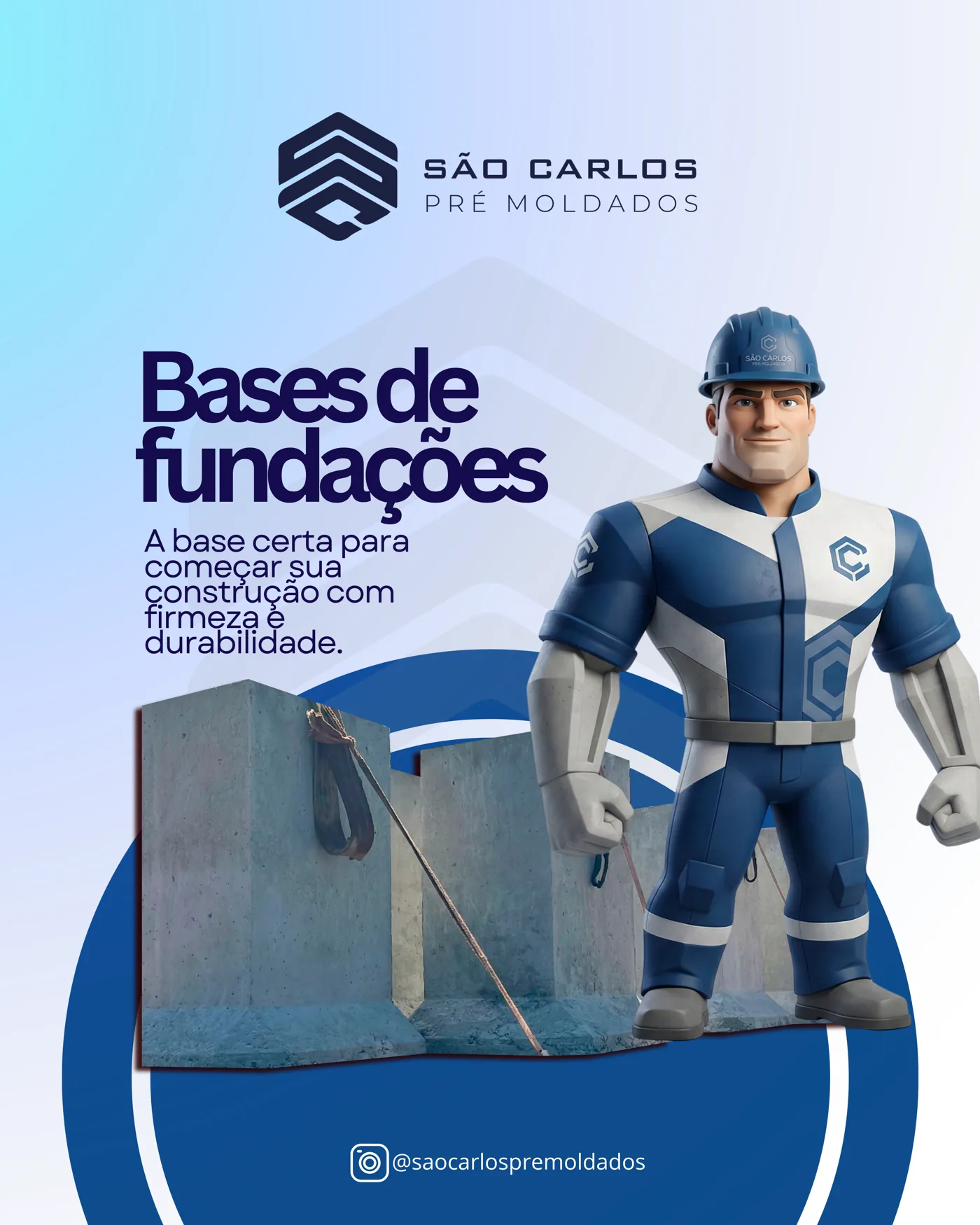 Peça gráfica criada para São Carlos Pré-moldados